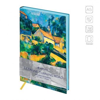 Ежедневник недатир. А5, 136л, кожзам, Greenwich Line "Vision. Cezanne. Turning Road", тон. блок, цв. срез