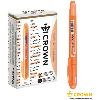Текстовыделитель Crown "Multi Hi-Lighter" оранжевый, 1-4мм