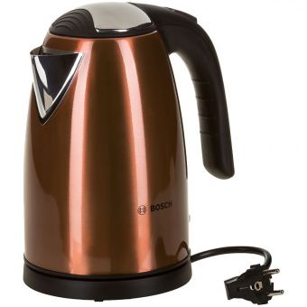 Чайник электрический Bosch TWK7809, 1,7л, 2200Вт, нержавеющая сталь, медный