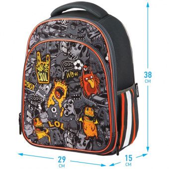 Ранец Berlingo Expert Plus "Monster family" 38*29*15см, 2 отделения, 2 кармана, анатомическая спинка
