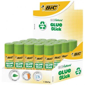 Клей-карандаш Bic "Ecolutions", 21г, с яблочным запахом, водно-спиртовая основа