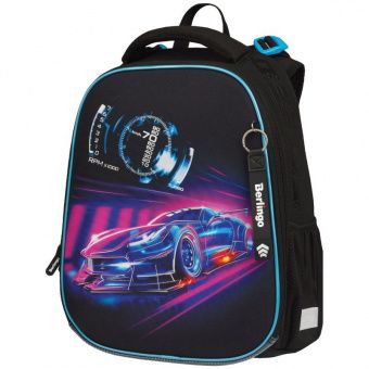 Ранец Berlingo Expert Max "Neon car" 37*28*16см, 2 отделения, анатомическая спинка, дождевик в комплекте