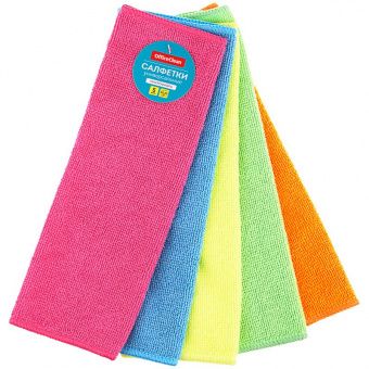 Салфетки для уборки OfficeClean "Универсальные", набор 5шт., микрофибра, 30*30см