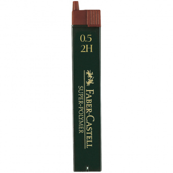 Грифели для механических карандашей Faber-Castell "Super-Polymer", 12шт., 0,5мм, 2H