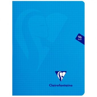 Тетрадь 48л., 170*220мм, клетка Clairefontaine "Mimesys", пластиковая обложка, голубая, 90г/м2