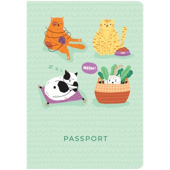 Обложка для паспорта MESHU "Meow", ПВХ, 2 кармана