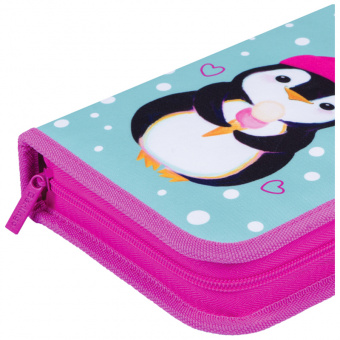 Пенал 1 отделение, 200*140*40 Berlingo "Penguin", дополнительная откидная секция, полиэстер