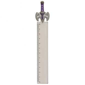 Линейка с топпером 12см MESHU "Grey sword", европодвес