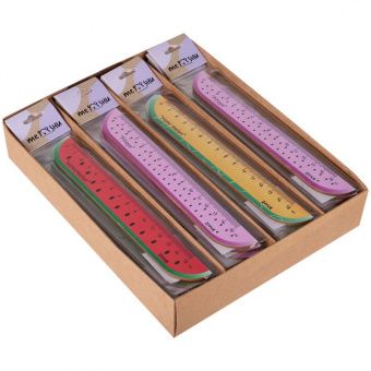 Линейка деревянная 15см MESHU "Fruits", ассорти, европодвес