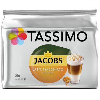 Кофе в капсулах Jacobs "Latte Macchiato Caramel", капсула 33,5г, 8 капсул, для машины Tassimo