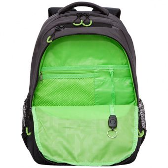 Рюкзак Grizzly, 32*45*23см, 2 отделения, 3 кармана, анатомическая спинка, черный/серый
