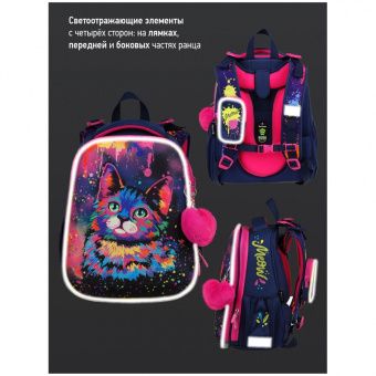Ранец Berlingo Expert "Neon Cat" 37*28*16см, 2 отделения, 2 кармана, анатомическая спинка