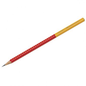 Карандаш ч/г Faber-Castell "Grip 2001 Two Tone" HB, трехгранный, заточен., красно-оранжевый корпус