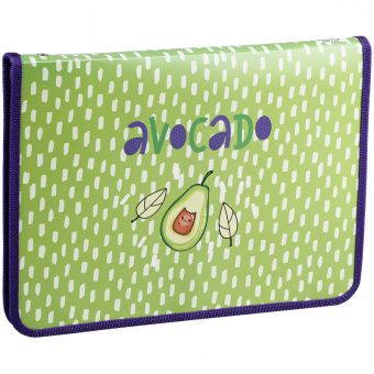 Папка для труда 1 отделение А4 ArtSpace "Happy Avocado", пластик, молния вокруг, откид. планка