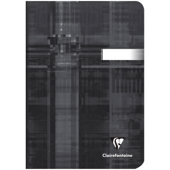 Тетрадь 48л., А5, клетка Clairefontaine, глянцевая ламинация, темно-серая, 90г/м2