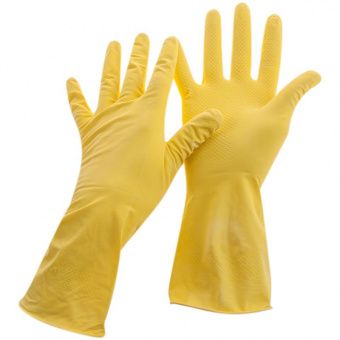 Перчатки резиновые хозяйственные OfficeClean Универсальные, разм. XL, желтые, пакет с европодвесом