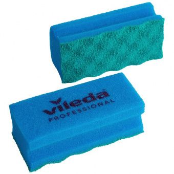 Губка Vileda Professional "Pur Active", с абразивным слоем, 14*6,3см, 10шт, синий/зеленый 123118 (ПОД ЗАКАЗ)