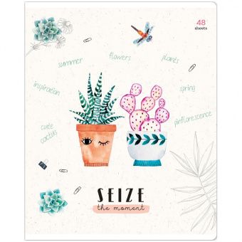 Тетрадь 48л., А5, клетка ArtSpace "Рисунки. Cute plants"