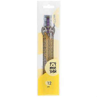 Линейка с топпером 12см MESHU "Grey sword", европодвес
